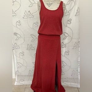 Harvest orange soft sleeveless floor length dress